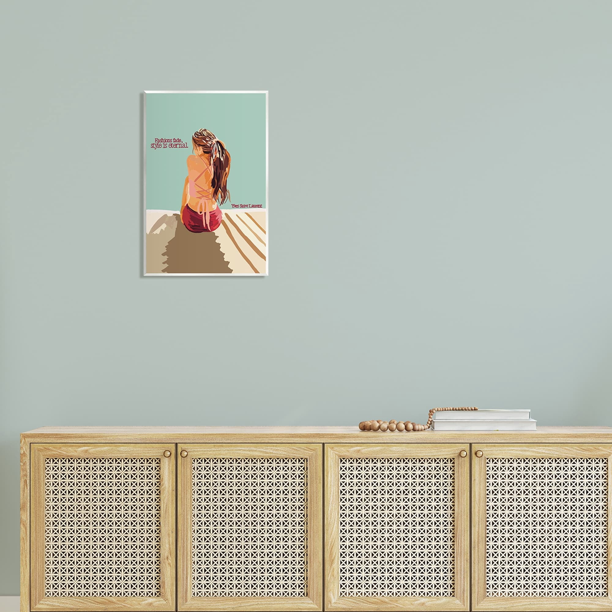 Stupell Industries Style is Eternal Motivating Fashion Quote Beach Woman Graphic Art Unframed Art Print Wall Art, Design by Amelia Noyes