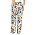 thumbnail image 3 of Goofa Flower Printed Soft Pajama Pants for Women, Wide Leg Comfy Casual Lounge Yoga Pants-Medium, 3 of 9
