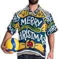 thumbnail image 4 of Christmas Font Men's Short Sleeve Beach Shirts Hawaiian Button Down Casual Summer Printed Unisex Top, 4 of 6