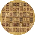 thumbnail image 1 of Ahgly Company Indoor Round Abstract Brown Modern Area Rugs, 7' Round, 1 of 4