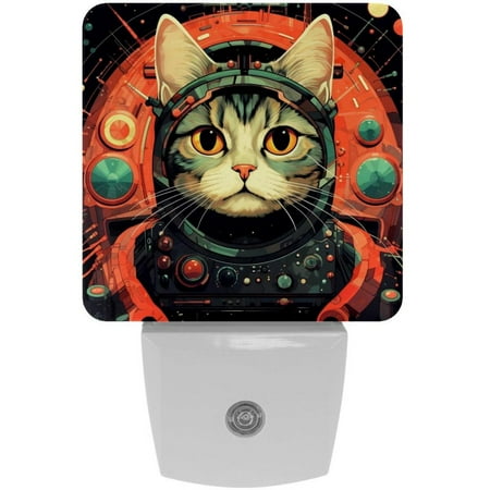 

Cats LED Square Night Lights for a Bright and Stylish Ambiance - Ideal for Bedrooms and Hallways - Energy Efficient Plugin Lamps with Auto Sensor