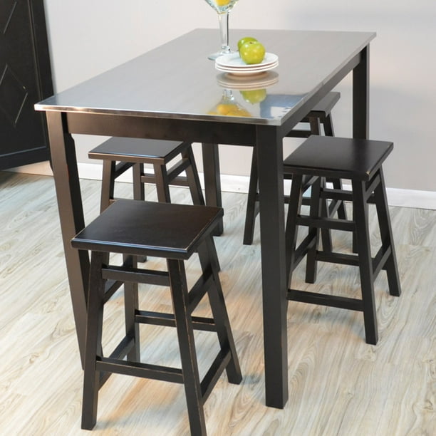 Carolina Morgan Stainless Steel Top Bar Table Black Walmart Com Walmart Com
