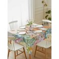 thumbnail image 2 of Spring Easter Rectangle Tablecloth, Rabbits Eggs Eucalyptus Branches Flowers Waterproof & StainResistant Tablecloth, Washable Oil-proof Table Cover for Dining/Party/Wedding/Camping/Buffet 52x70 In, 2 of 9