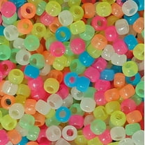 Jolly Store Crafts Multi Colors Glow in the Dark 9x6mm Pony Beads 500pc. Made in the USA