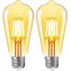 thumbnail image 1 of E27 Vintage Light Bulb,6W Led Equivalent 60W Bulbs,Antique Style,Retro Amber Screw Edison Filament Bulbs, Warm White 2700K,Pack of 2, 1 of 5