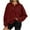 Red, variant on Hoodies for Women 2025 Trendy Fall V Neck Button Down Long Sleeve Solid Color Fall Winter Pullover Sweatshirts Tops,Black,S