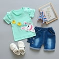 thumbnail image 2 of Summer New Children's Set Girls' Fashion Cartoon Cat Little Yellow Duck Print Two Piece Set Girls' Set, 2 of 4