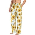 thumbnail image 6 of Salouo Sunflowers Print Pajama Pants for Men, Lounge Pants Elastic Waistband Casual Men's sleepwear Loungewear Sleep Pajama Pant -Large, 6 of 7