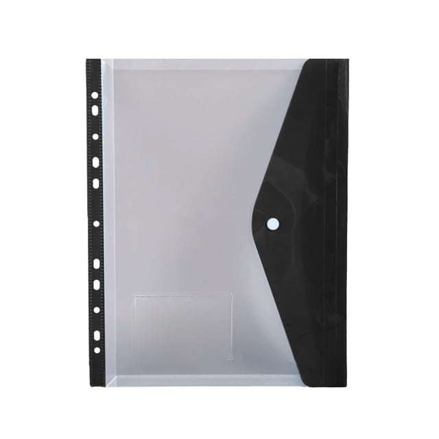 Sktrjpolfis Loose Leaf File Pouch 12.59x9.64in Transparent Plastic Binder Pocket for Document Storage