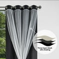 thumbnail image 3 of Layered solid room dark blackout and transparent ring top curtains, 3 of 5