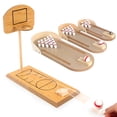 thumbnail image 2 of Miangastore 2 Sets Mini Desktop Bowling Toy and Basketball Game Throwing Ball Desktop Game Set Interactive Educational Toy Wooden Toy, 2 of 8