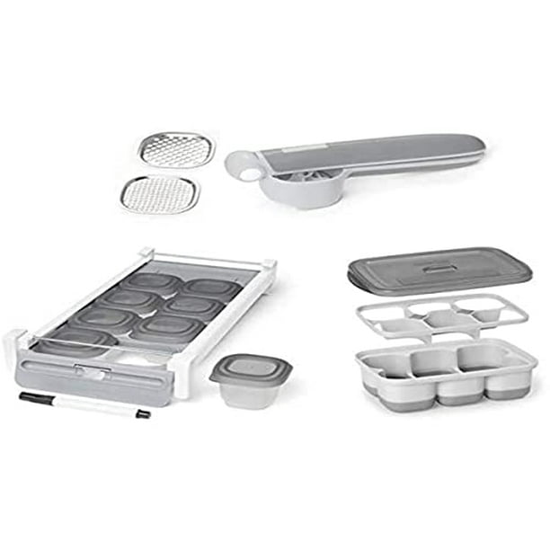 Skip Hop Baby Food Maker & Storage Set, Easy Prep & Store Starter Kit, Gris