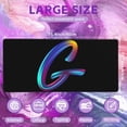 thumbnail image 2 of Desk Mat, Colorful Letter G Extended Gaming Mouse Pad Large, 35.4"x15.7" Big Mouse Pad with Non-Slip Base and Stitched Edge, Long Computer Keyboard Mouse Mat for Home Office Work, 2 of 6