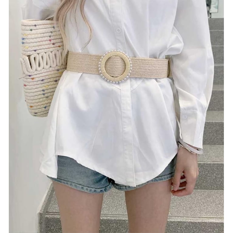 Straw Woven Elastic Waist Belt Bohemian Dress Braided Belt Women main image 2
