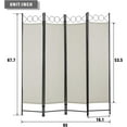 thumbnail image 3 of PayLessHere 4 Panel Room Divider 6 ft Steel for Home Office Bedroom, Beige, 3 of 7