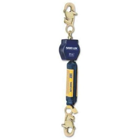 3M Nano-Lok 6 ft Self-Rtrct Lifeline w/ Anchor Hks, Carabiner, EA (098-3101218)