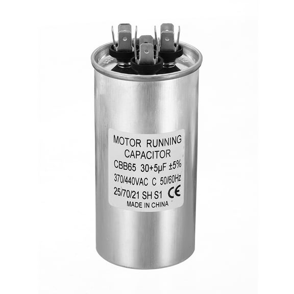 CBB65 30 5uf Run Capacitor, 30 5mfd AC 370/440V Aluminum Case with 3 Terminal for Air Conditioner