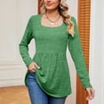 thumbnail image 2 of Timegard Hauts à Manches Longues pour Femmes Col Carré Blouse Froncée Automne Tunique Décontractée Confortable, 2 of 5