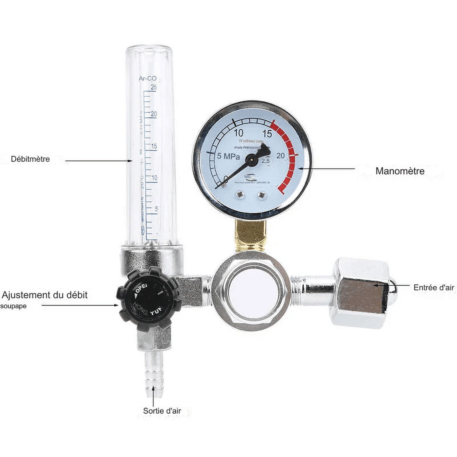 Welding Regulator for Argon CO2, Ideal for MIG Tig Welding, Clear Scale Pressure Gauge with High Quality Material, Stable Outlet Pressure, Zinc Alloy Body