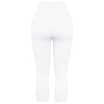 thumbnail image 4 of Cadmus Womens 3 Pack High Waist Tummy Control Capri Yoga Leggings with Pockets,Black/Grey/White, L, 4 of 5