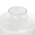 thumbnail image 5 of DecMode 11" Short Round Ribbed Fluted Glass Vase, 5 of 9