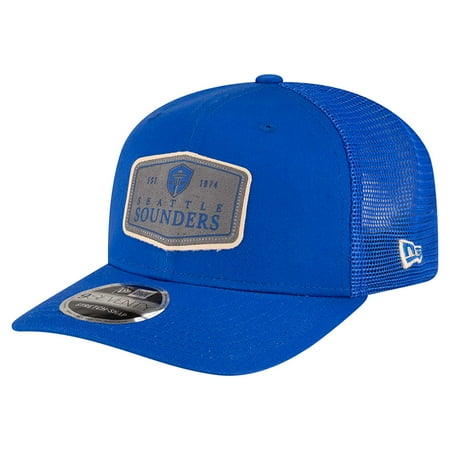 Men s New Era Blue Seattle Sounders FC Labeled 9SEVENTY Trucker Stretch-Snap Adjustable Hat