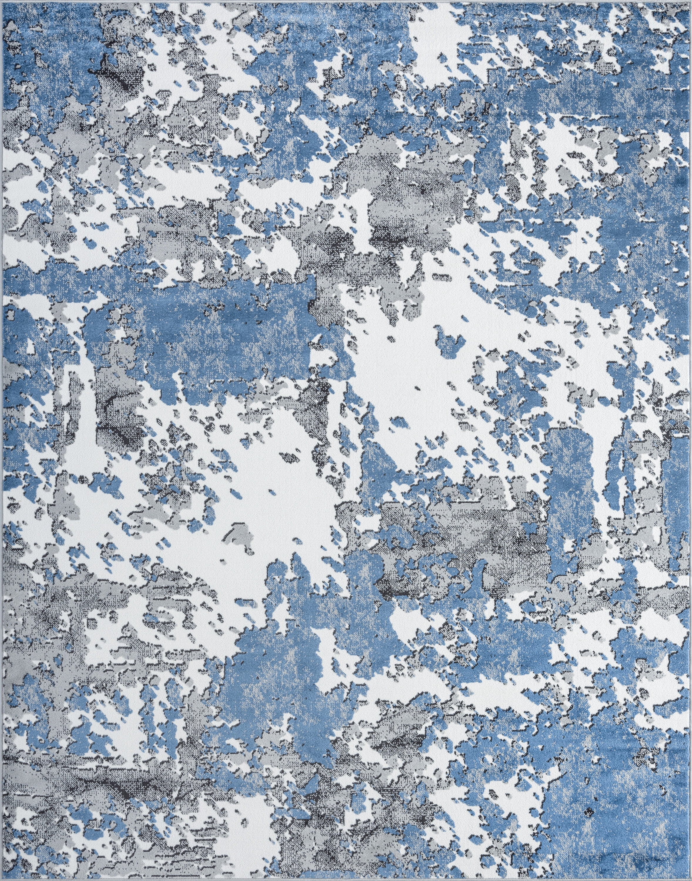 Contemporary 5x8 Area Rug (5'3'' x 7'3'') Abstract Blue, Gray Living Room Easy to Clean