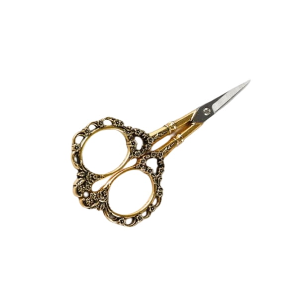 Ounissouiy Tijeras de costura para ropa, estilo europeo Vintage, herramientas de bordado, patrón de flores, aleación, artesanía profesional a medida Artesanía Oro Ounissouiy HA066269-01