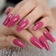 thumbnail image 4 of 24 Uds. De puntas de uñas postizas de ataúd rosa oscuro brillante, cobertura completa de salón acrílico, prensa Artificial en uñas postizas UV con pegatina de pegamento, 4 of 6