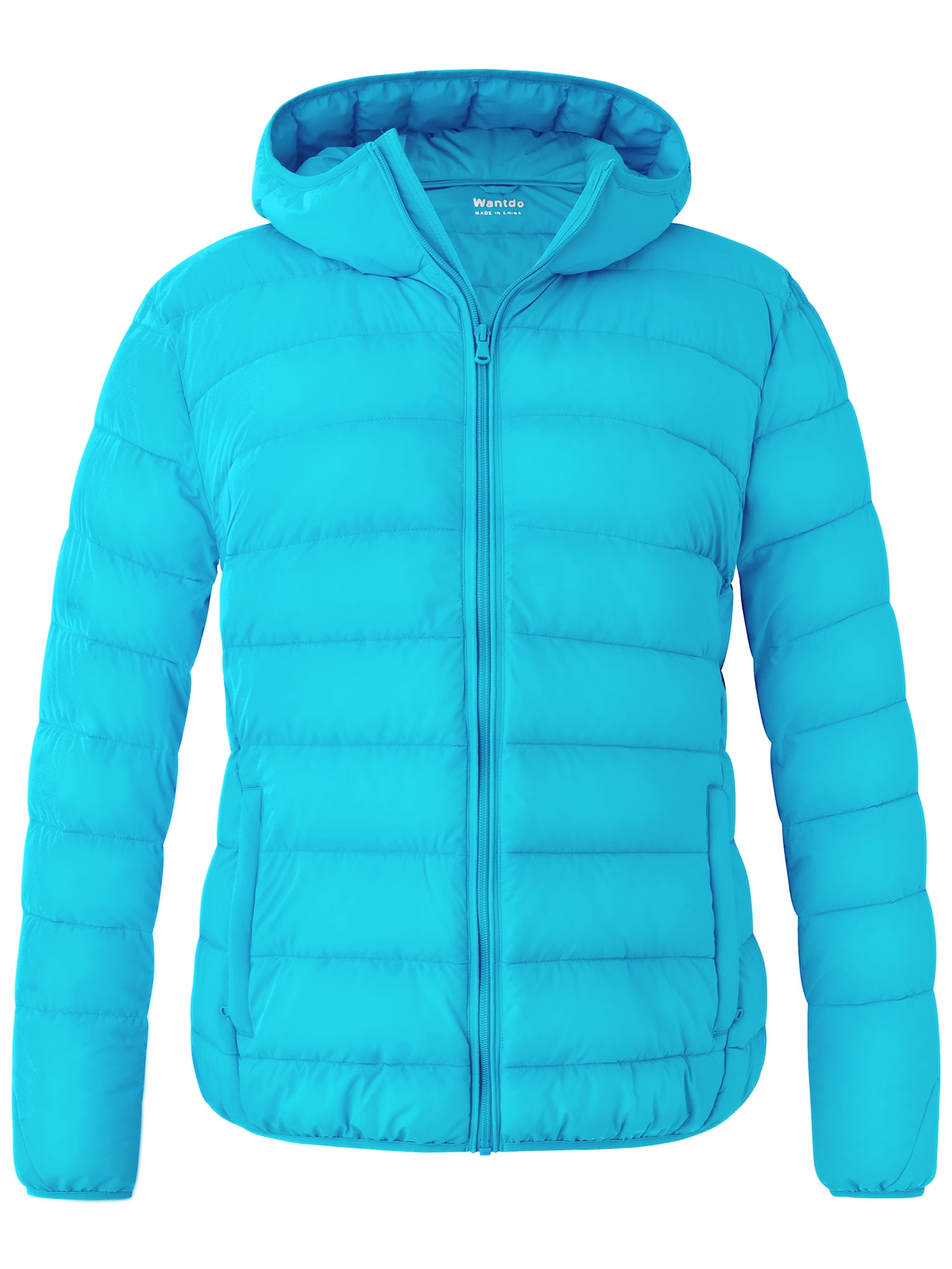 Wantdo Women's Plus Size Puffer Jackets Insulated Puffer Coat Quilted Down Jacket Light Blue 3X