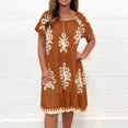 thumbnail image 1 of RWJDXD Robes d'Été Amples et Confortables pour Femmes, Imprimé Floral Bohème Tendance, Robe Longue à Manches Longues, 1 of 7