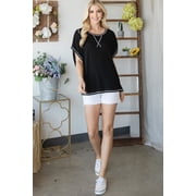 Open Back Wide Sleeve Shorsleeve Top L
