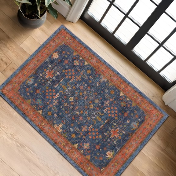 LAMIRO Washable Entry Rug,Small Rugs for Entryway Kitchen Bathroom Door Mat Indoor Entrance,Non Slip Rubber Backing,Stain&Fade Resistant