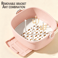 thumbnail image 4 of Soluxeo Baby Bottle Drying Rack with Cover, Dustproof Portable Baby Bottle Storage Organizer with Removable Drain Tray, Pink, 4 of 8