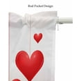 thumbnail image 5 of Valentine's Sweeping Love Linen Curtain Valance for Bedroom/Bathroom/Kitchen/Office/Living/Dining Room Windows,Red Fantasy Gradient Color Rod Pocket Topper Drapes Decorative Cafe Drapery Panel 42x18, 5 of 6
