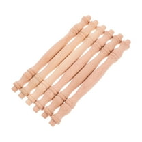 LOLIPPYY 6Pcs Unfinished Wooden Spindles for Staircase and Deck Railing Solid Wood in Khaki