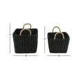 thumbnail image 4 of DecMode 18", 16" Black BANANA LEAF Eclectic Storage Basket, 2 - Pieces, 4 of 10