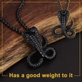 thumbnail image 2 of ChainsProMax Retro Cobra Snake Necklace, Statement Serpent Gothic Jewelry, Stainless Steel/Gold Plated/Black, 2 of 7