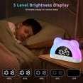 thumbnail image 4 of Onekawa Cute Alarm Clock for Kids Digital Alarm Clock for Girls Sleep Training Alarm Clock with 3 Brightness Levels 10 Melodies, Perfect Bedroom Alarm Clock, 4 of 10