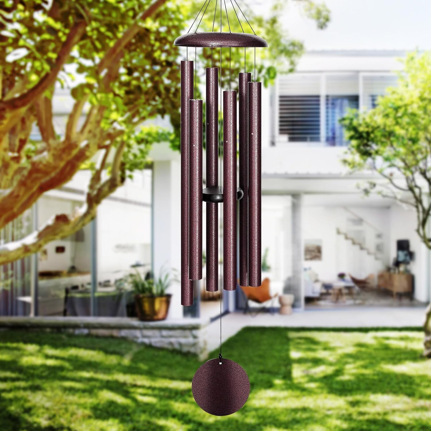 45'' Large Wind Chimes for Outside with Deep Tone, Wind Chimes Outdoor Garden & Patio Hanging Décor, Sympathy Gifts. Bronze