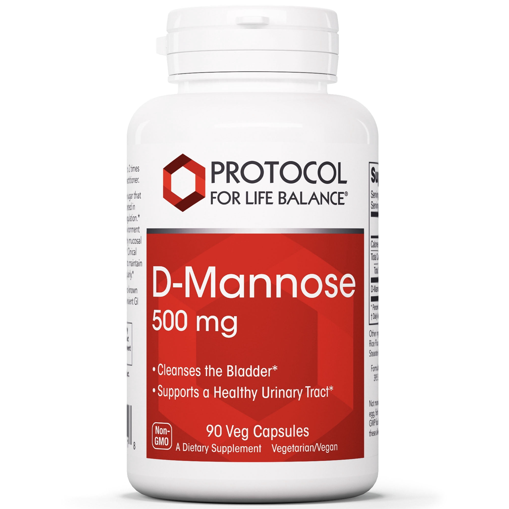 Protocol for Life Balance D-Mannose 500 mg - for Bladder - 90 Veg Caps