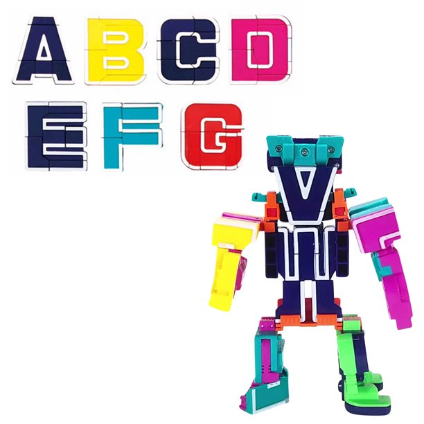 Robot educativo de transformación de letras para niños, transformación creativa, Robot combinado, juguete interactivo para padres e hijos Wmkox8yii HAHFKSH310