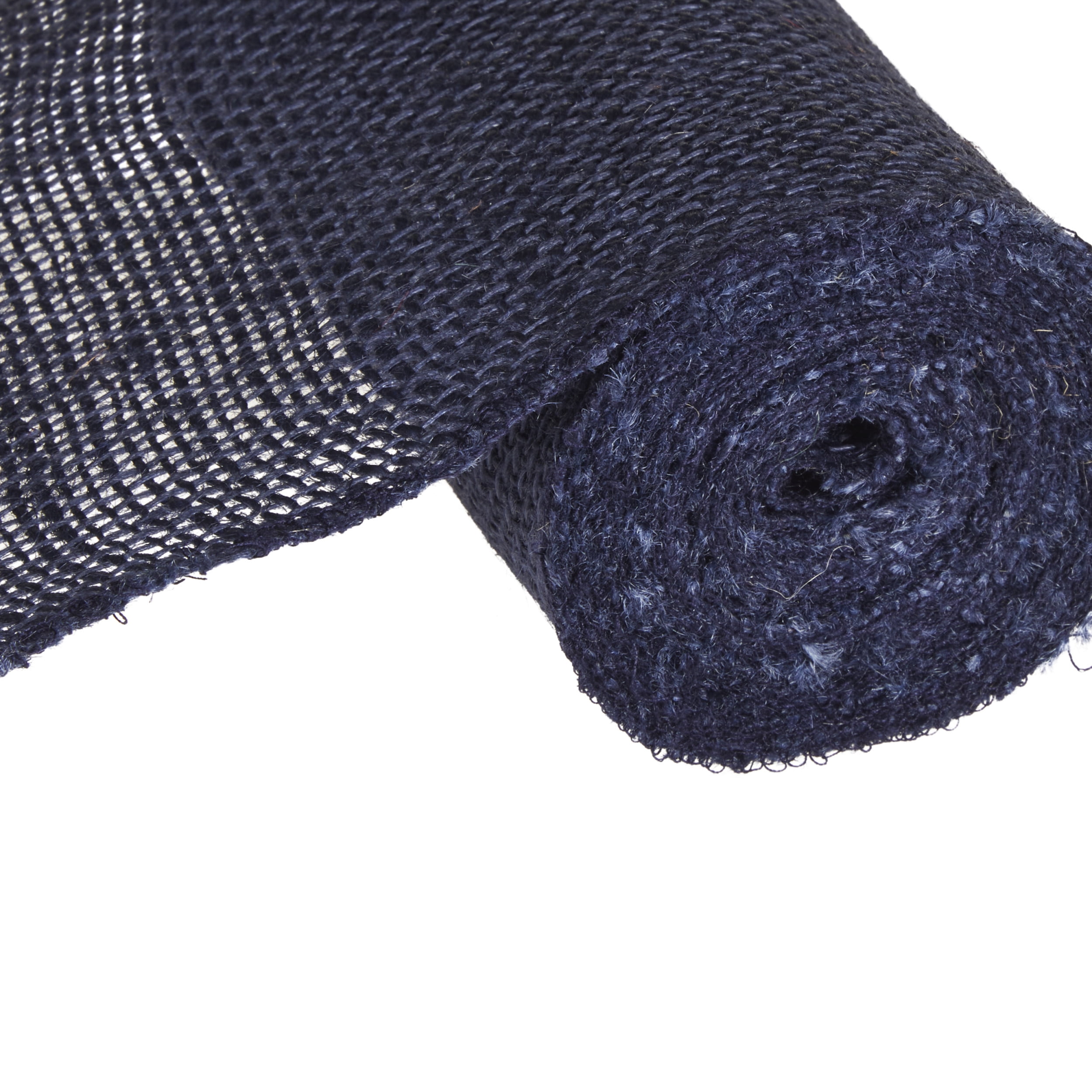 Love, Laugh, Craft Jute Burlap Roll, Finished Edges, 6"W x 5-Yd, 7-Pk, Precut, Navy Blue