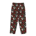 thumbnail image 5 of Naloa Red Rose Skull Print Women’s Ultra-Soft Comfy Pajama Lounge Pants with Pockets & Drawstring, 5 of 8
