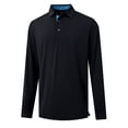 thumbnail image 2 of DTWOOO Men's Polo Shirt Long Sleeve Casual Solid Dry Fit High Performance Designed Collared Golf Men's Polo Shirt, 2 of 9