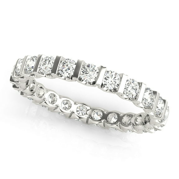 1.00-1.25 Ct Round FG/VS1 Channel Set Eternity Wedding Band in 10K White Gold - Ring Size 5