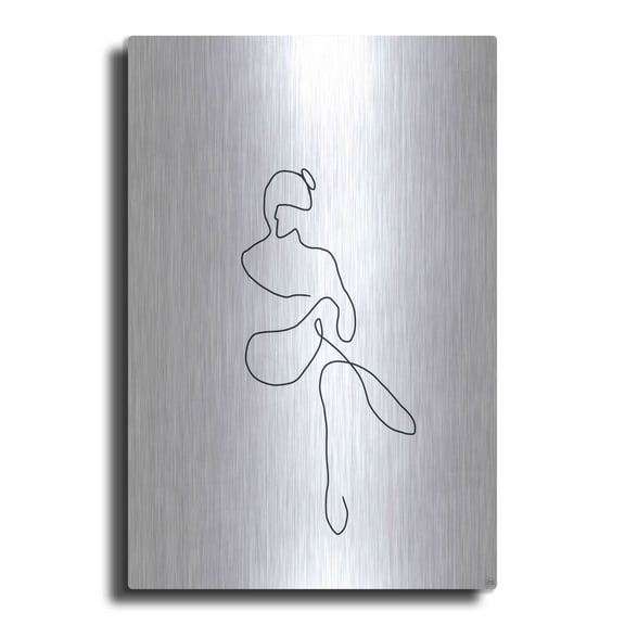 Luxe Metal Art 'Line Female Work 2' by Line and Brush, Metal Wall Art, 24"x36"