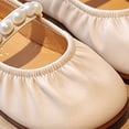 thumbnail image 6 of Toddler Cute Flats Pearls Decor Soft Sole Round Toe Flat Dress Shoes Girls Fashion Comfy Footwear for Daily Casual Wear Beige 2 Big Kids, 6 of 6