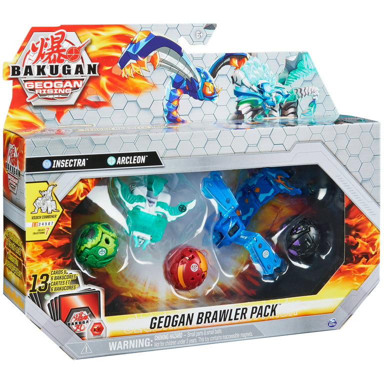 Bakugan Geogan Brawler 5-Pack, Exclusive Hyenix and Insectra Geogan and 3  Collectible Action Figures
