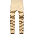 thumbnail image 2 of Pantalones a cuadros para hombre, estilo casual, elásticos, ajustados, pantalones chinos Caqui puro 30 Caqui puro 30 Xishao ropa, 2 of 2
